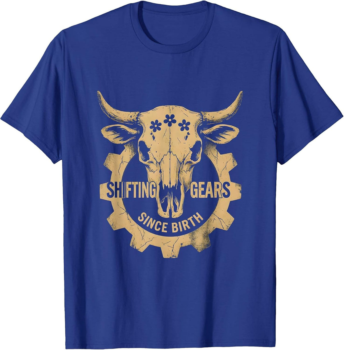 Men's Shifting Gears Since Birth Mechanic Design T-Shirt - Royal Blue
