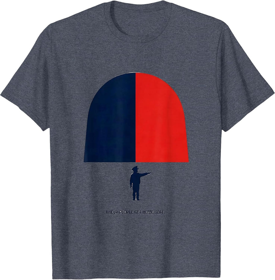 I Help People Get Home Safe Future Police Officer Kids T-Shirt - Heather Blue