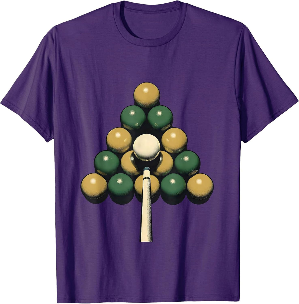 Cue Ball Rack Split Billiards Humor Player Gift T-Shirt - Purple