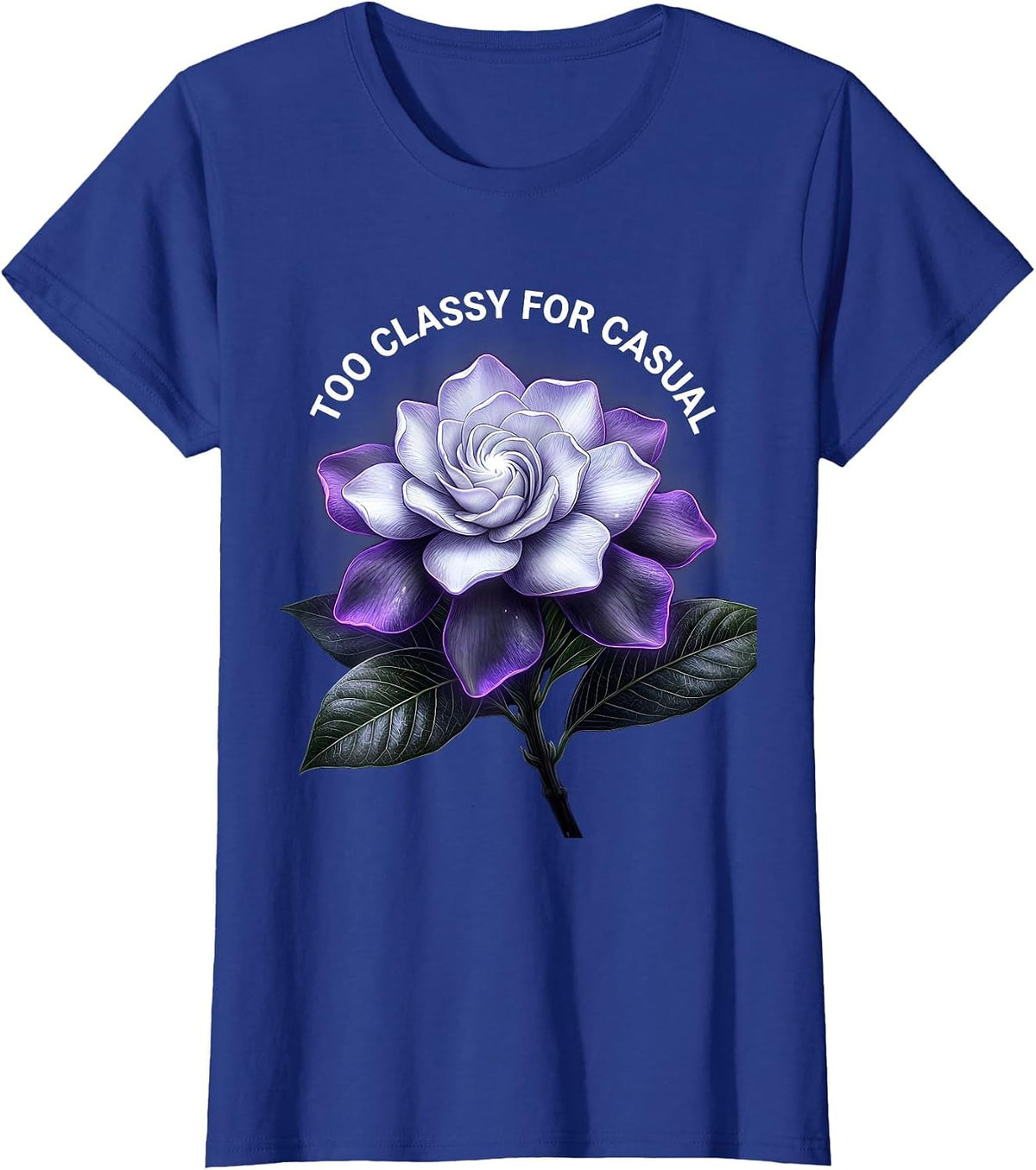 Women's Too Classy For Casual Tuxedo Graphic Design T-Shirt - Royal Blue