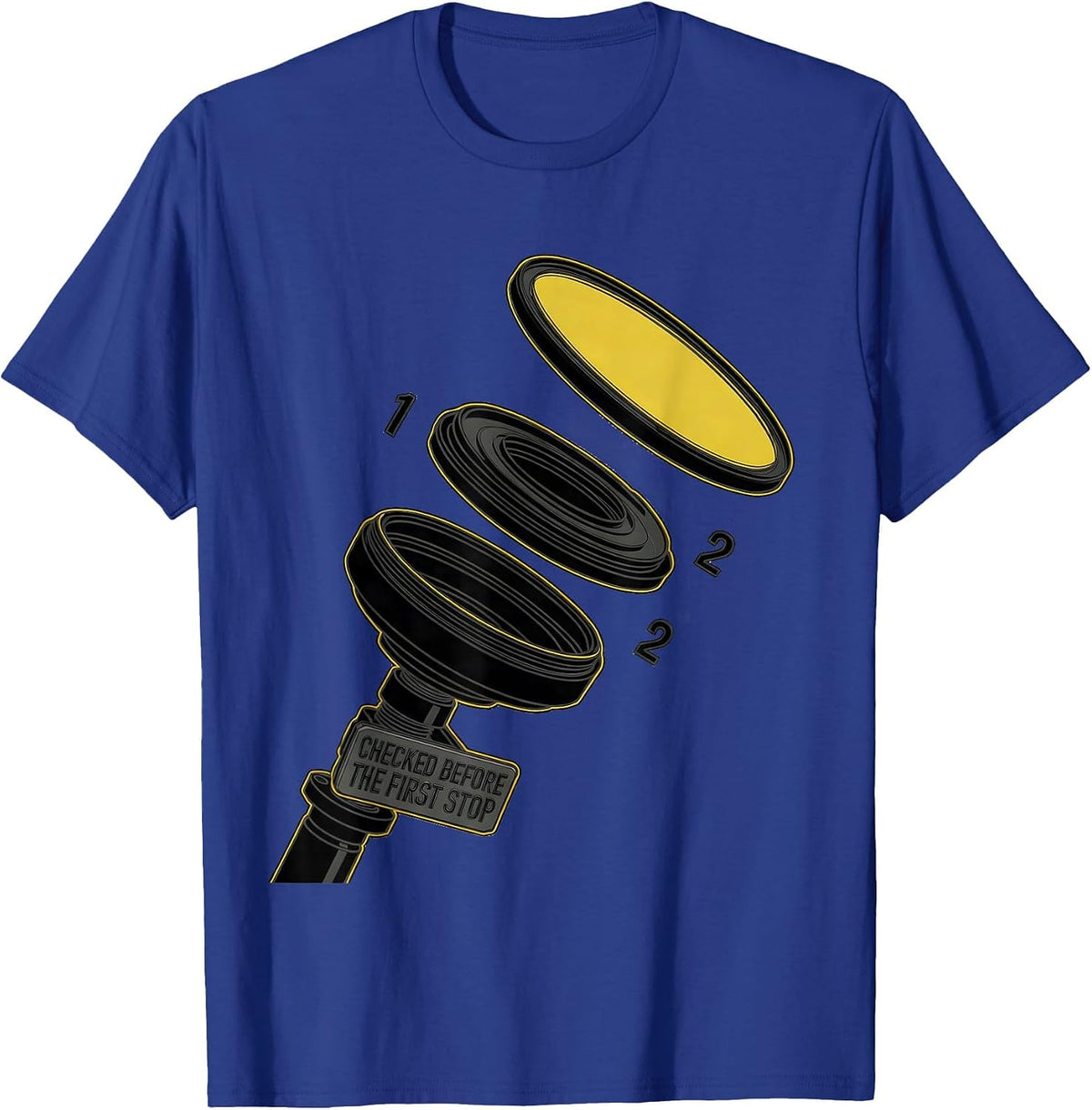 Checked Before The First Stop Funny School Bus Driver T-Shirt - Royal Blue