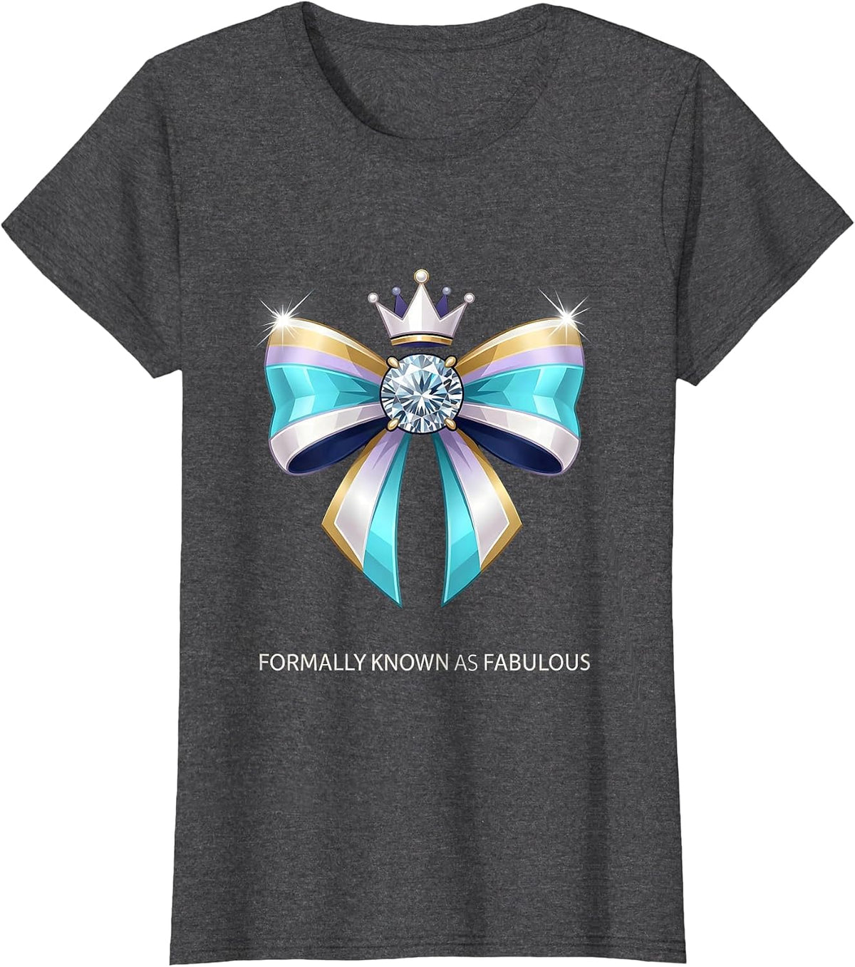 Women's Formally Known As Fabulous Tuxedo Design T-Shirt - Dark Heather Grey