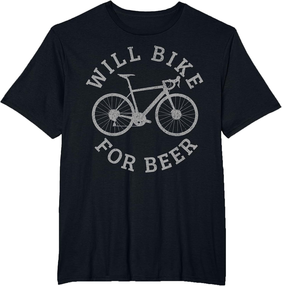 Funny Will Bike for Beer T-Shirt - Black