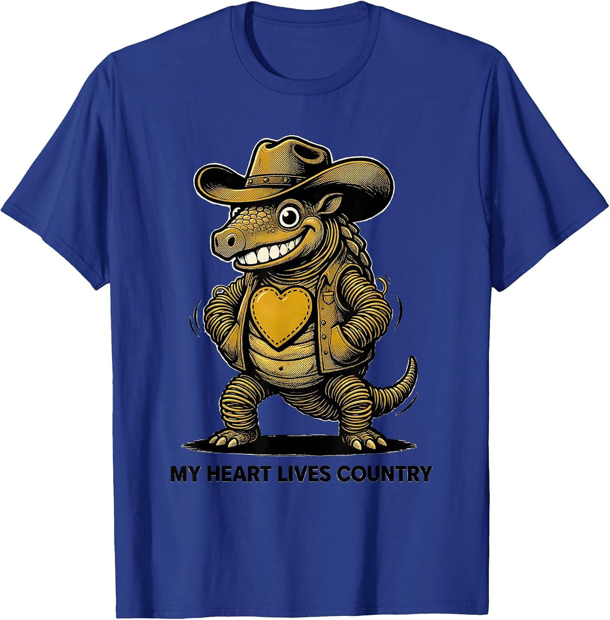 My Heart Lives Country Music Graphic Design T-Shirt - Royal Blue