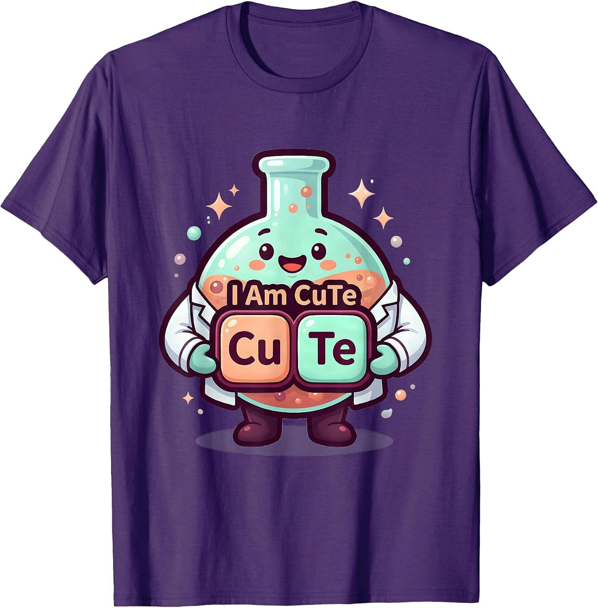 I Am CuTe Cute Kawaii Chemistry Teacher Science Humor T-Shirt - Purple