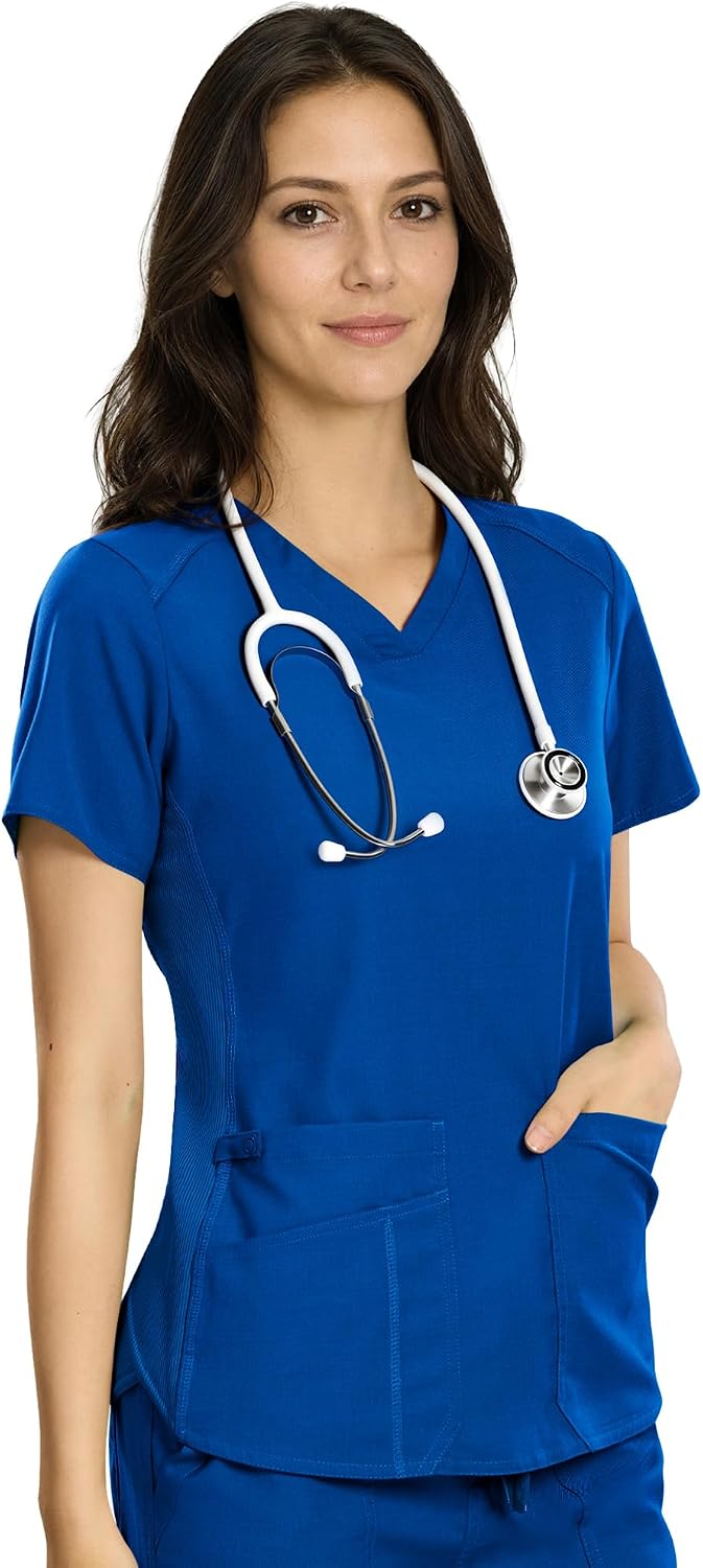 Scrubs Top for Women, V-Neck Top Scrubs, Modern Fit - Royal Blue