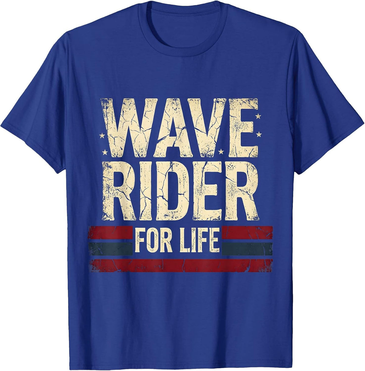 Wave Rider For Life Mens Beach Design T-Shirt - Royal Blue