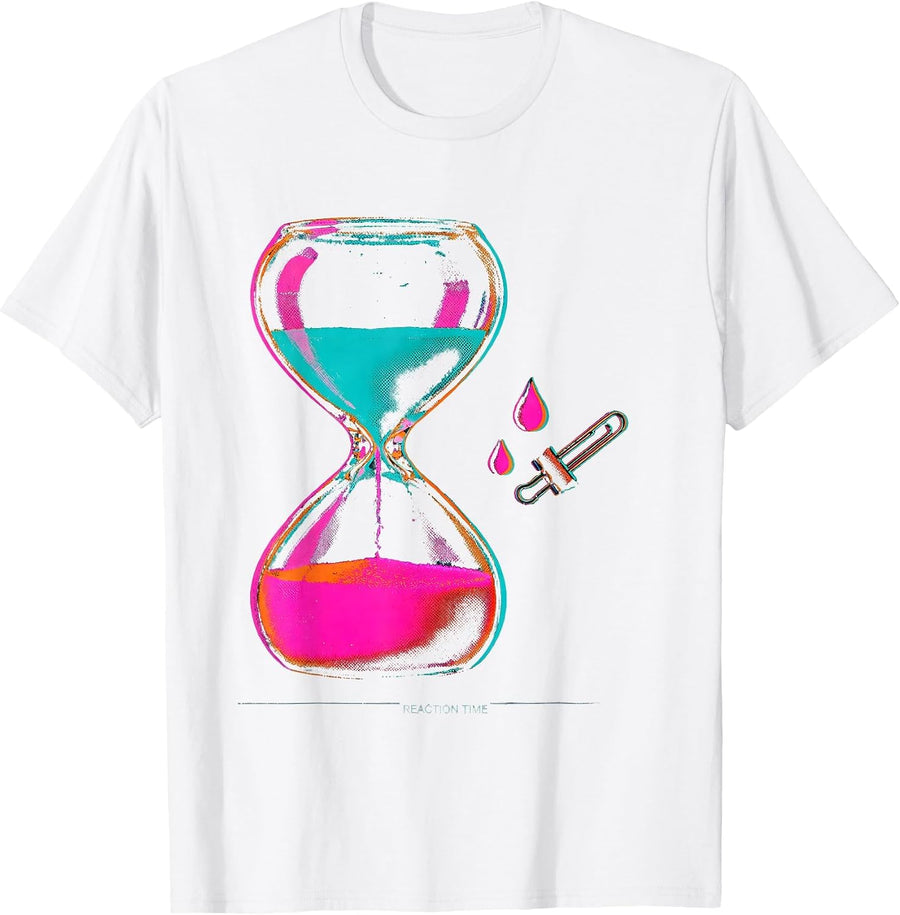 Men's Reaction Time Nerdy Science Humor Chemistry Teacher Gift T-Shirt - White