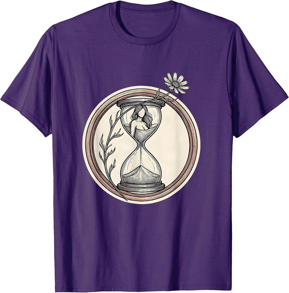 Gigi Hourglass Silhouette Art Design T-Shirt - Purple