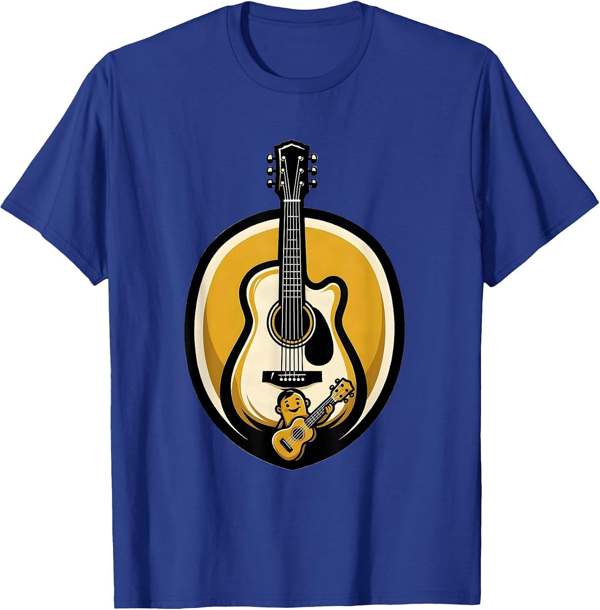 Men's Musician Dad Guitar Parent Child Humor Gift T-Shirt - Royal Blue