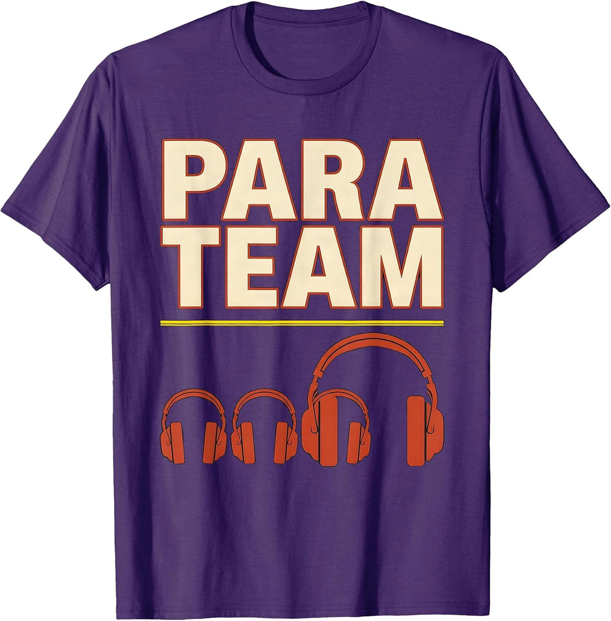 Men's Para Team Screenprint Poster Paraprofessional Teacher T-Shirt - Purple