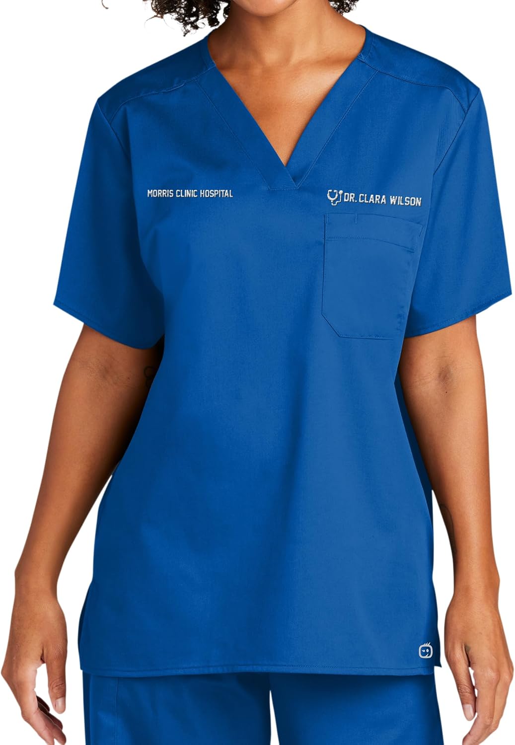 Custom Embroidered Unisex Adult Medical V-Neck Scrub Top & Scrub Bottom - Adults, Medical Professionals - Royal