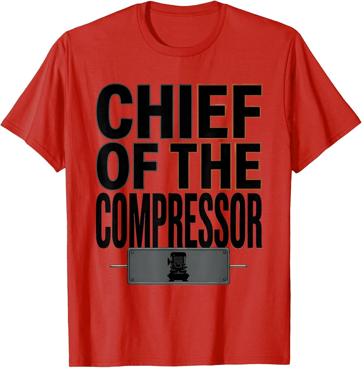 Men's Chief Of The Compressor Funny HVAC Technician Maintenance T-Shirt - Red