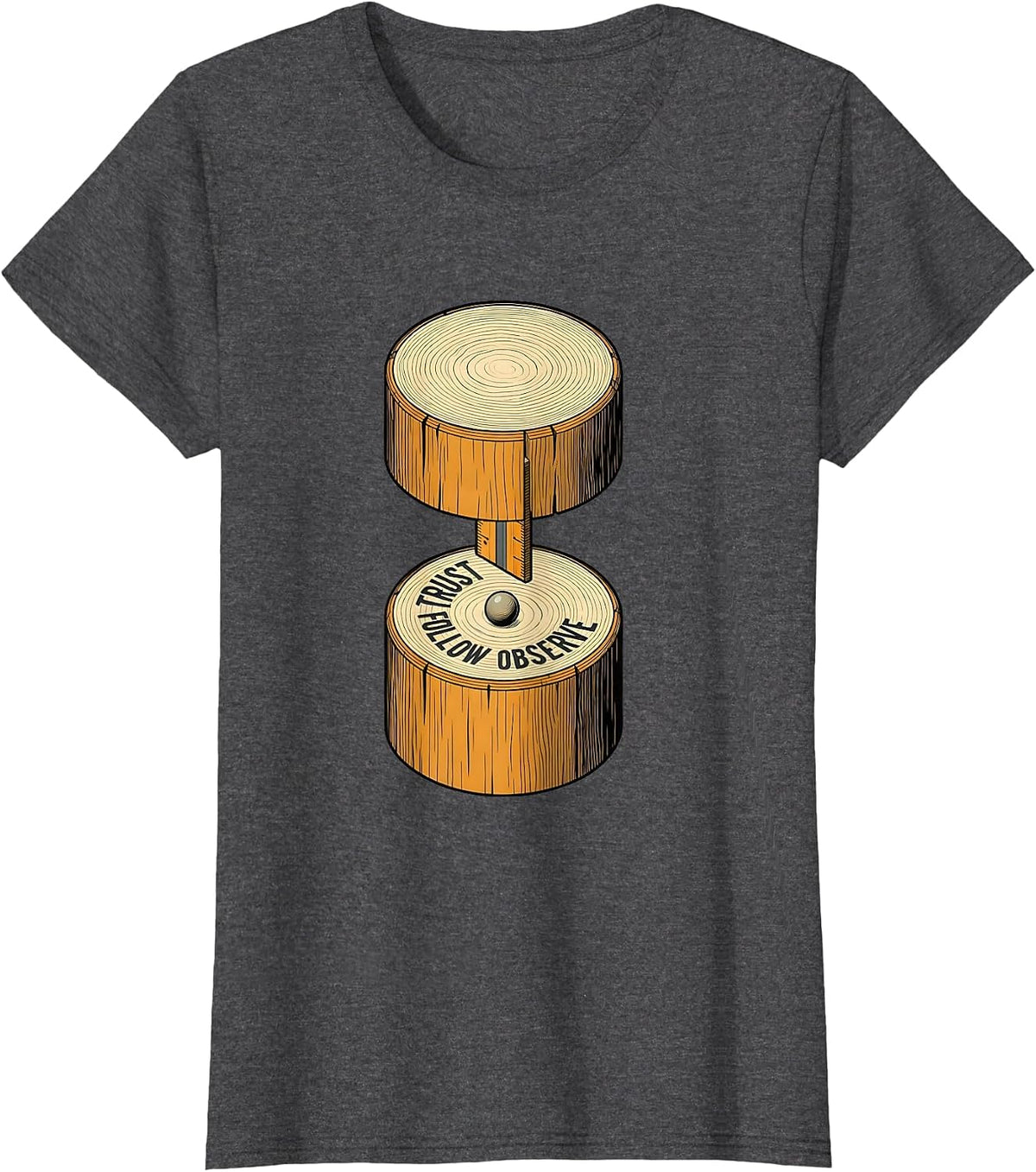 Women's Trust Follow Observe Montessori Teacher Philosophy Pride T-Shirt - Dark Heather Grey