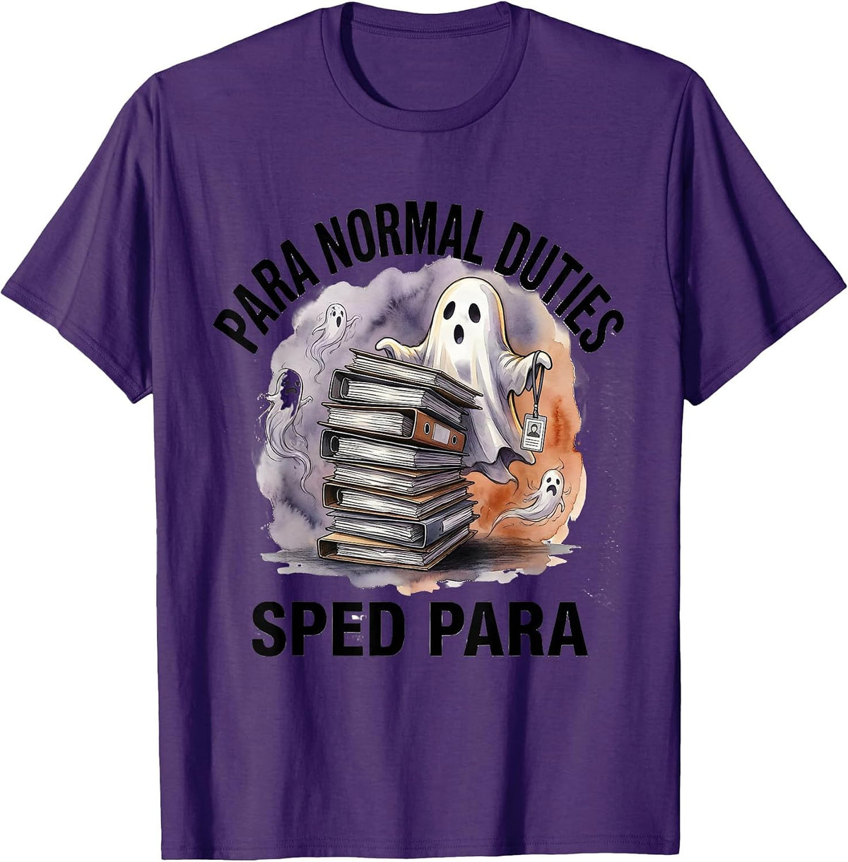 Para Normal Duties SPED Para Funny Ghost Halloween T-Shirt - Purple