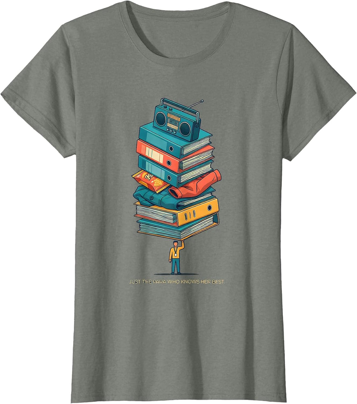 Just The Para Who Knows Her Best Funny Paraprofessional T-Shirt - Olive Heather