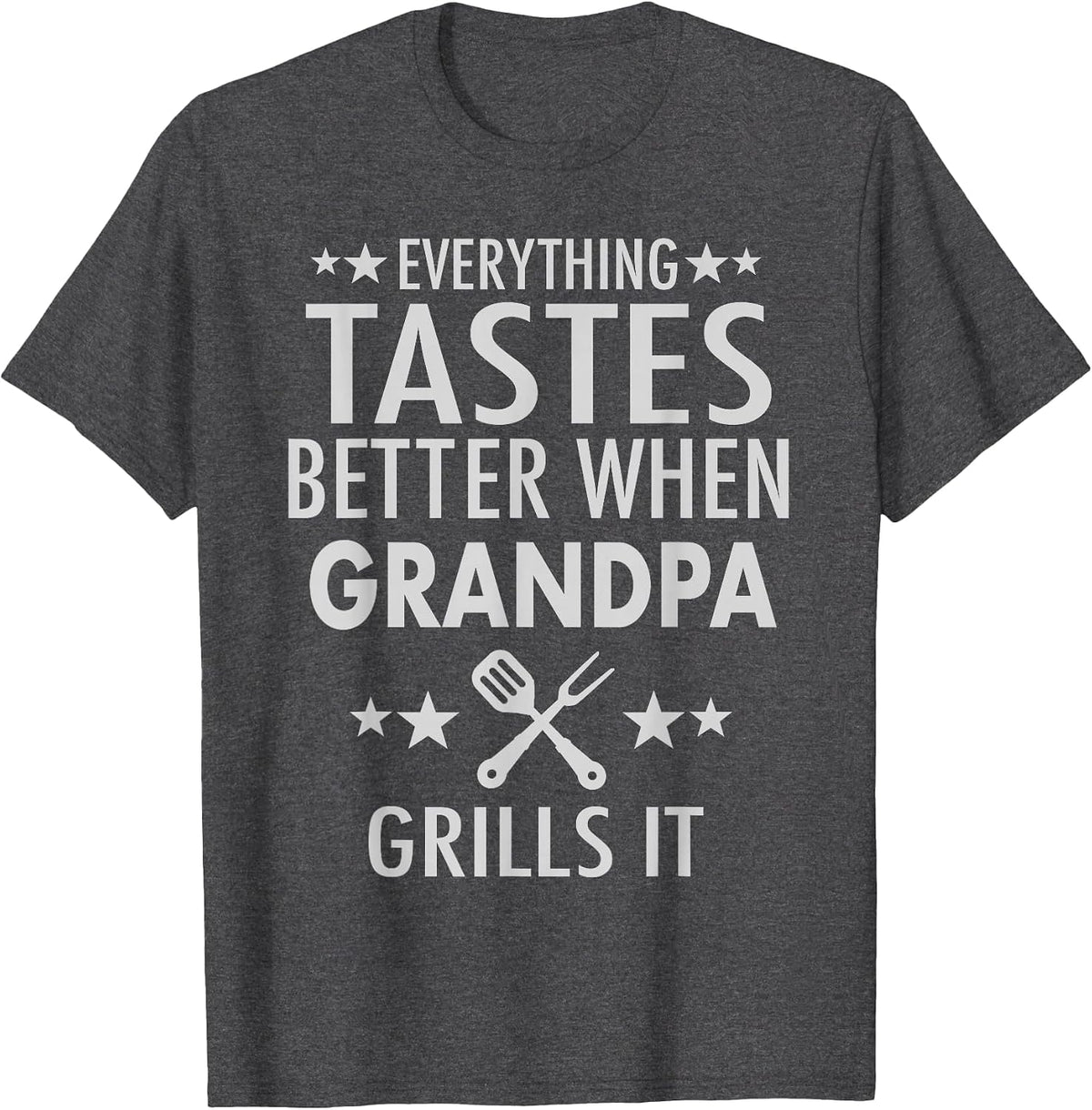 Grandpa Grills It Funny Grandpa Barbecue T-Shirt - Dark Heather Grey