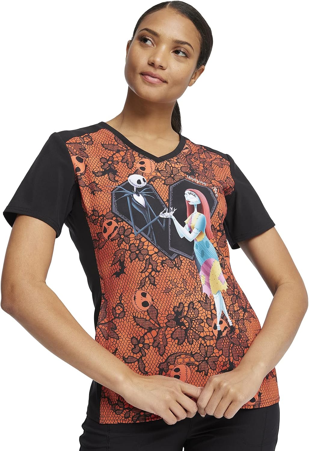 Tooniforms V-Neck Women Scrub Top Modern Classic Fit - Undying Love