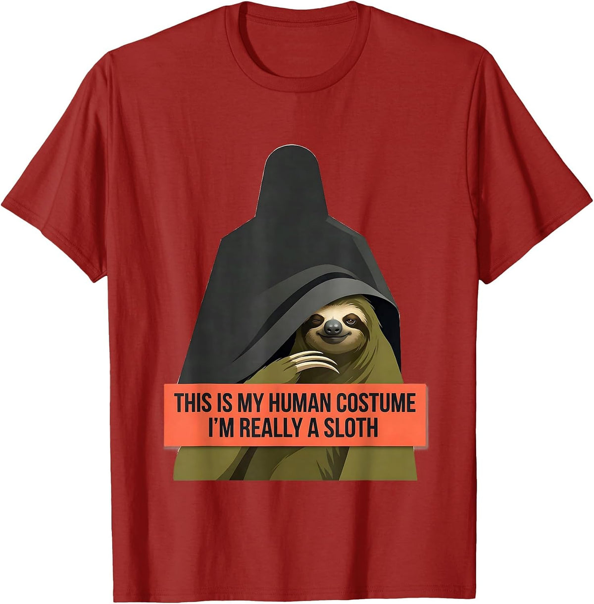 Men's This Is My Human Costume I'm Really A Sloth Funny T-Shirt - Cranberry Red