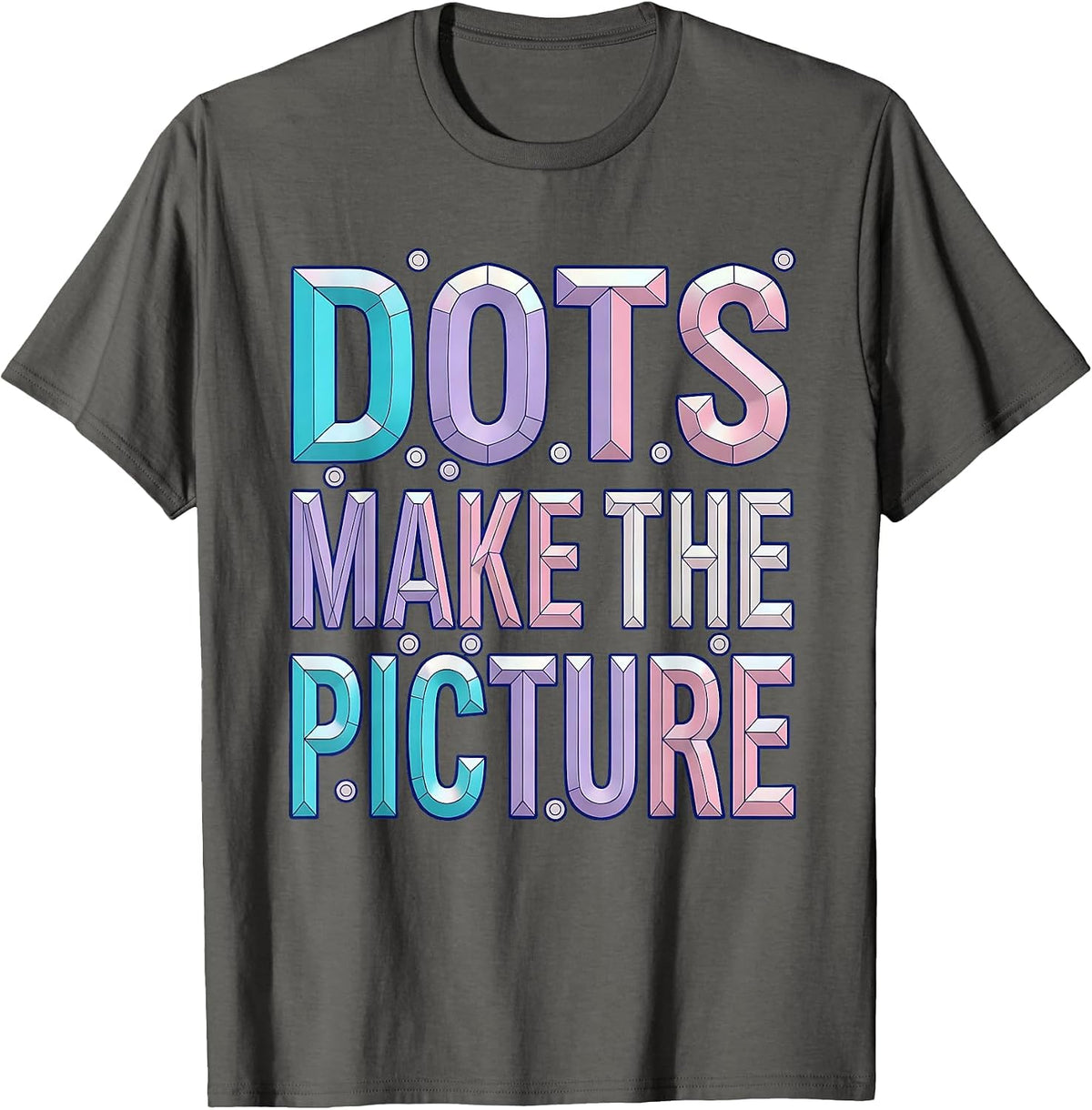 Dots Make The Picture Pointillism Art Design T-Shirt - Asphalt Grey