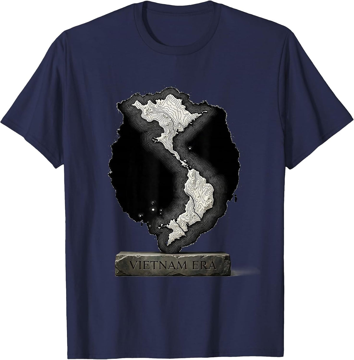 Vietnam Era Vintage Military Veteran Patriotic T-Shirt - Navy Blue