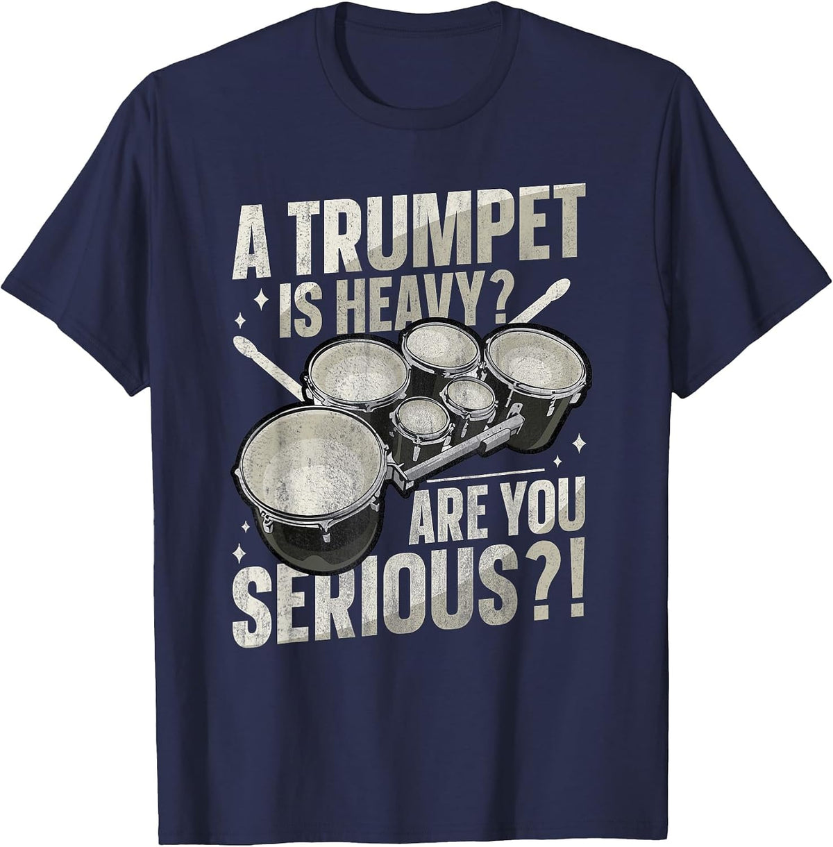 Quad Drums Marching Band Design for a Marching Band Drummer T-Shirt - Navy Blue
