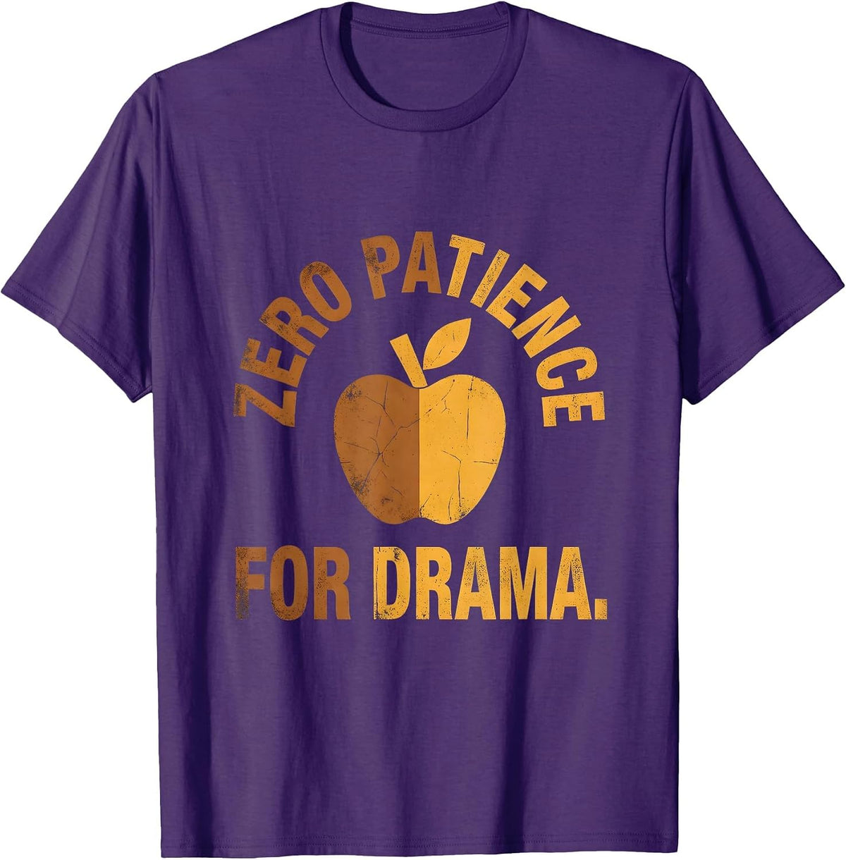Zero Patience For Drama 3rd Grade Teacher T-Shirt - Purple