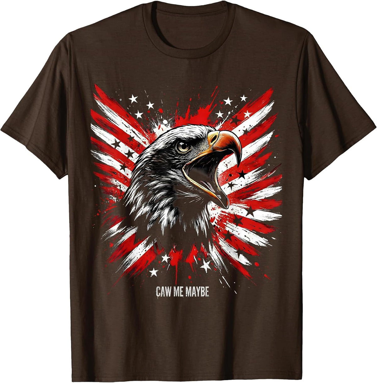 Caw Me Maybe Funny Crow Bird Design T-Shirt - Brown