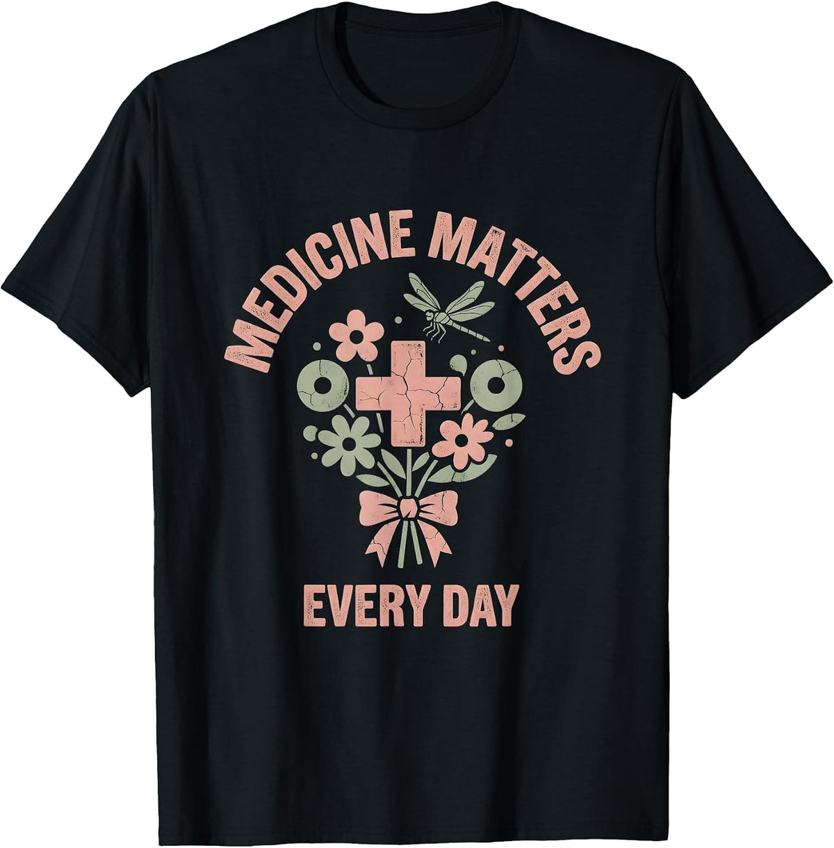Men's Medicine Matters Labor Day Medical Design T-Shirt - Black