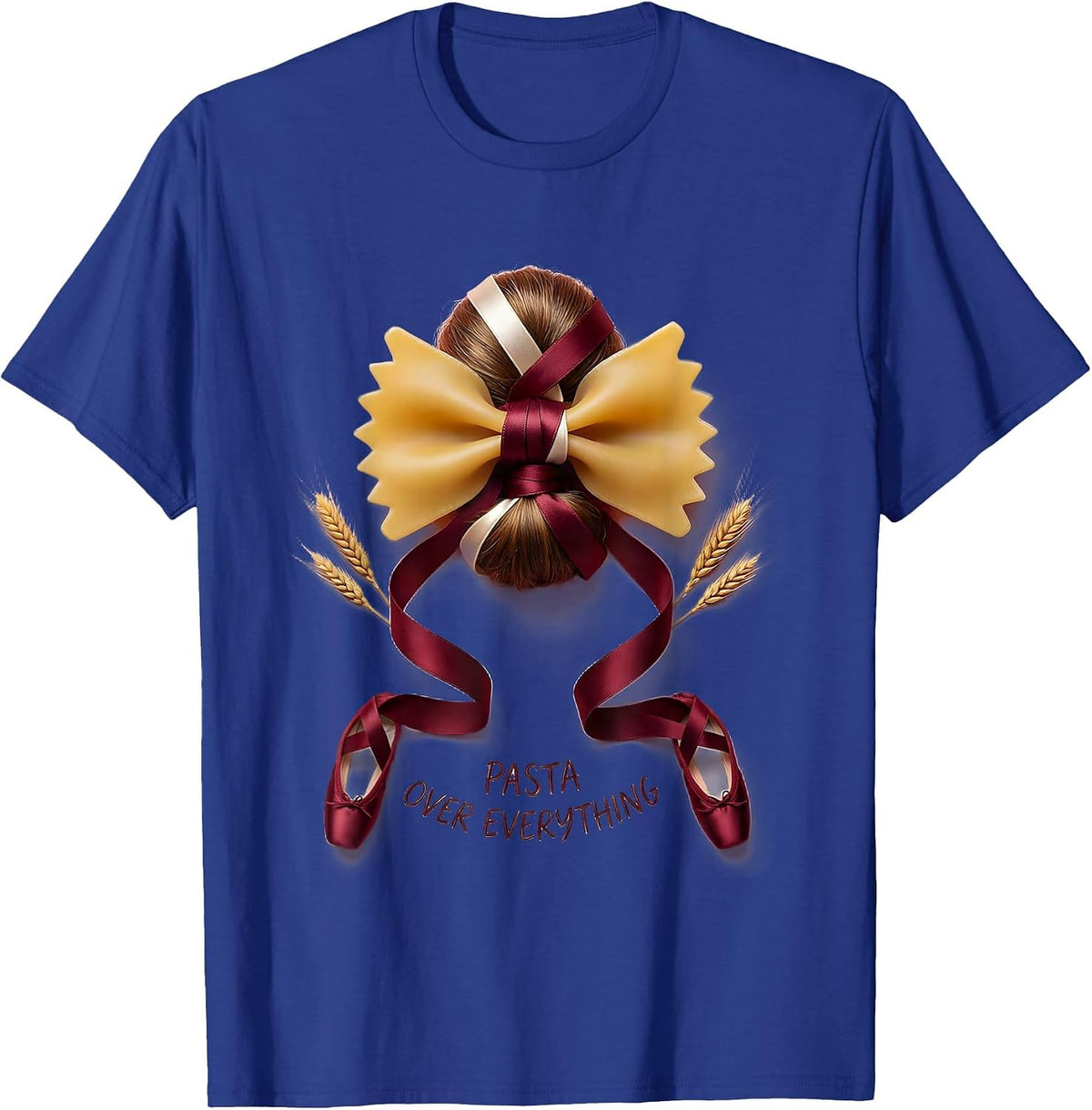 Pasta Over Everything Italian Food Lover Design T-Shirt - Royal Blue