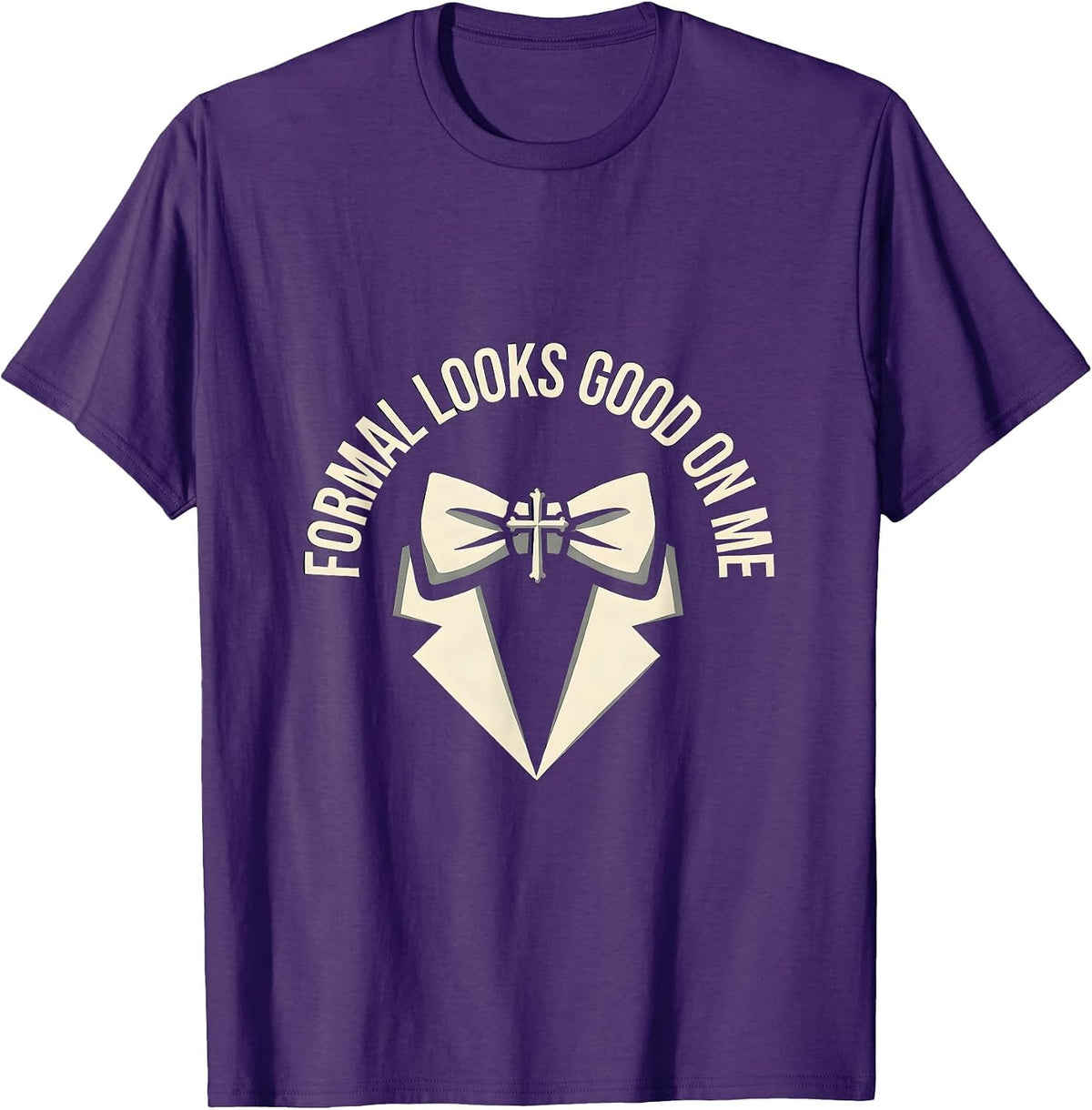 Men's Formal Looks Good On Me Tuxedo Design T-Shirt - Purple