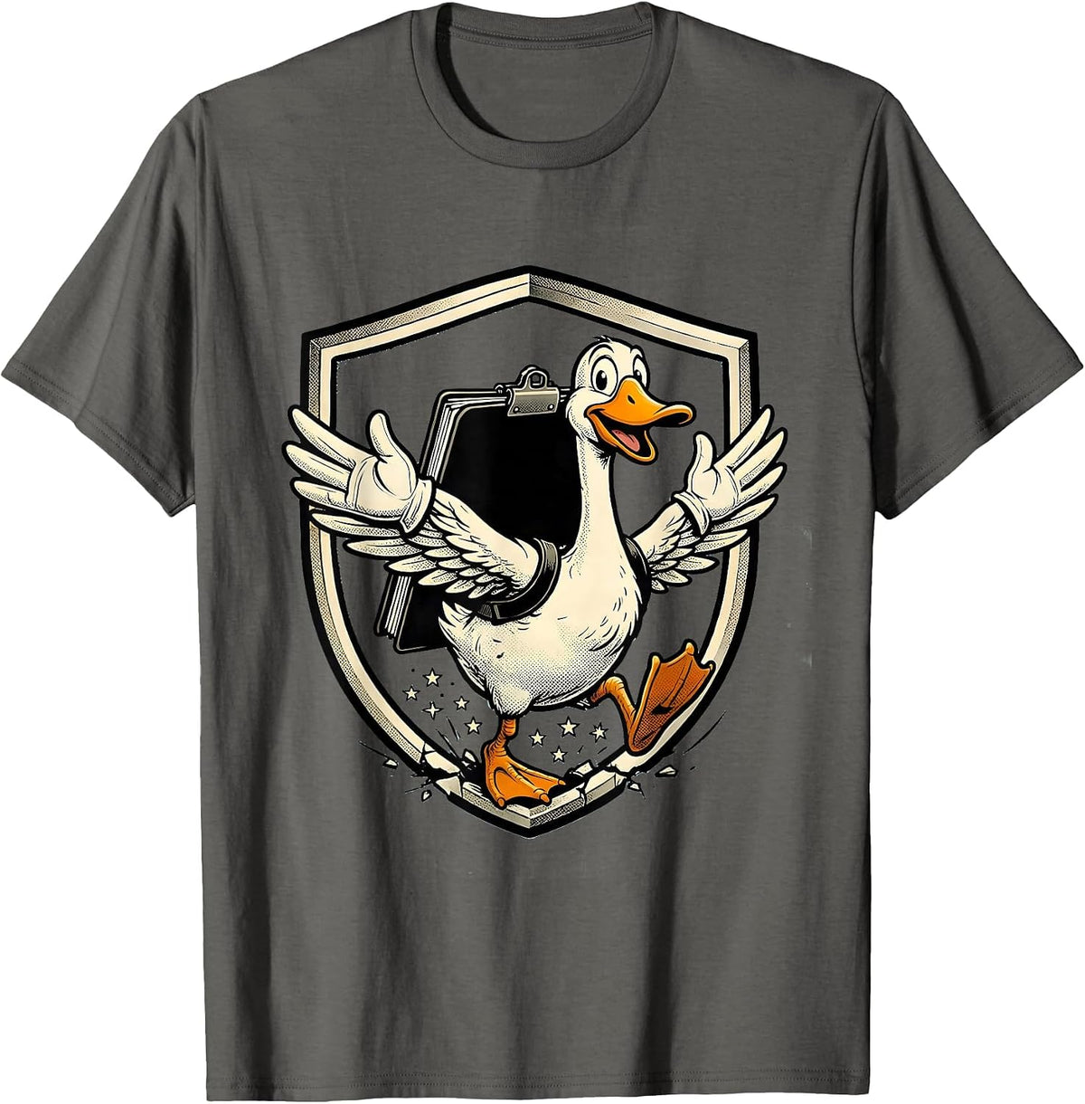 Silly Goose Retro Cartoon SPED Teacher Support Humor T-Shirt - Asphalt Grey