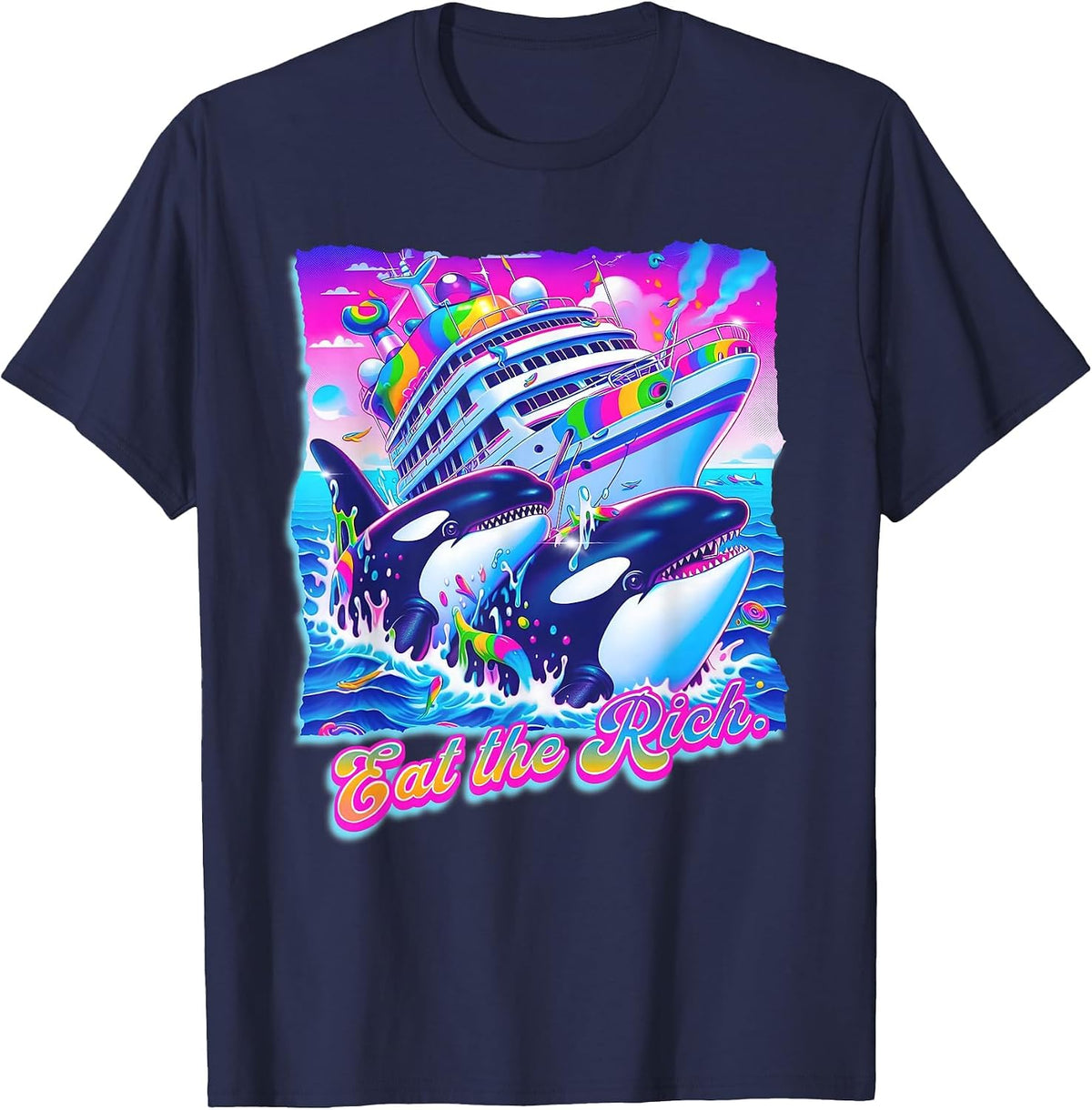 Animal Retro T-Shirt - Navy Blue