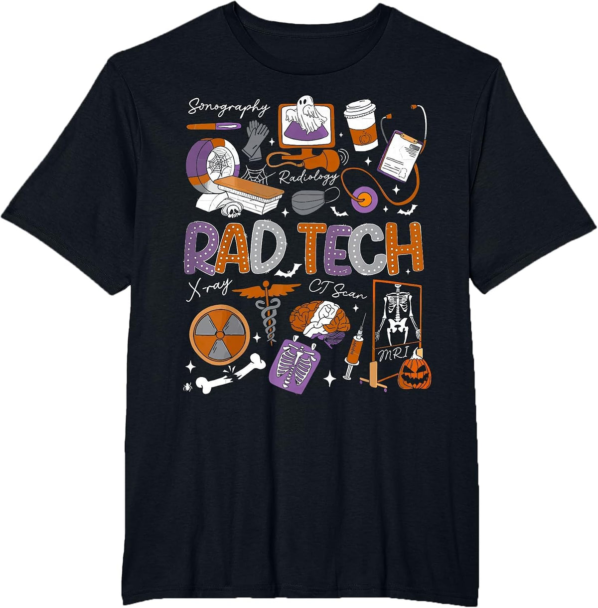 Radiology Technologist Halloween Ghost Rad Tech Halloween T-Shirt - Black