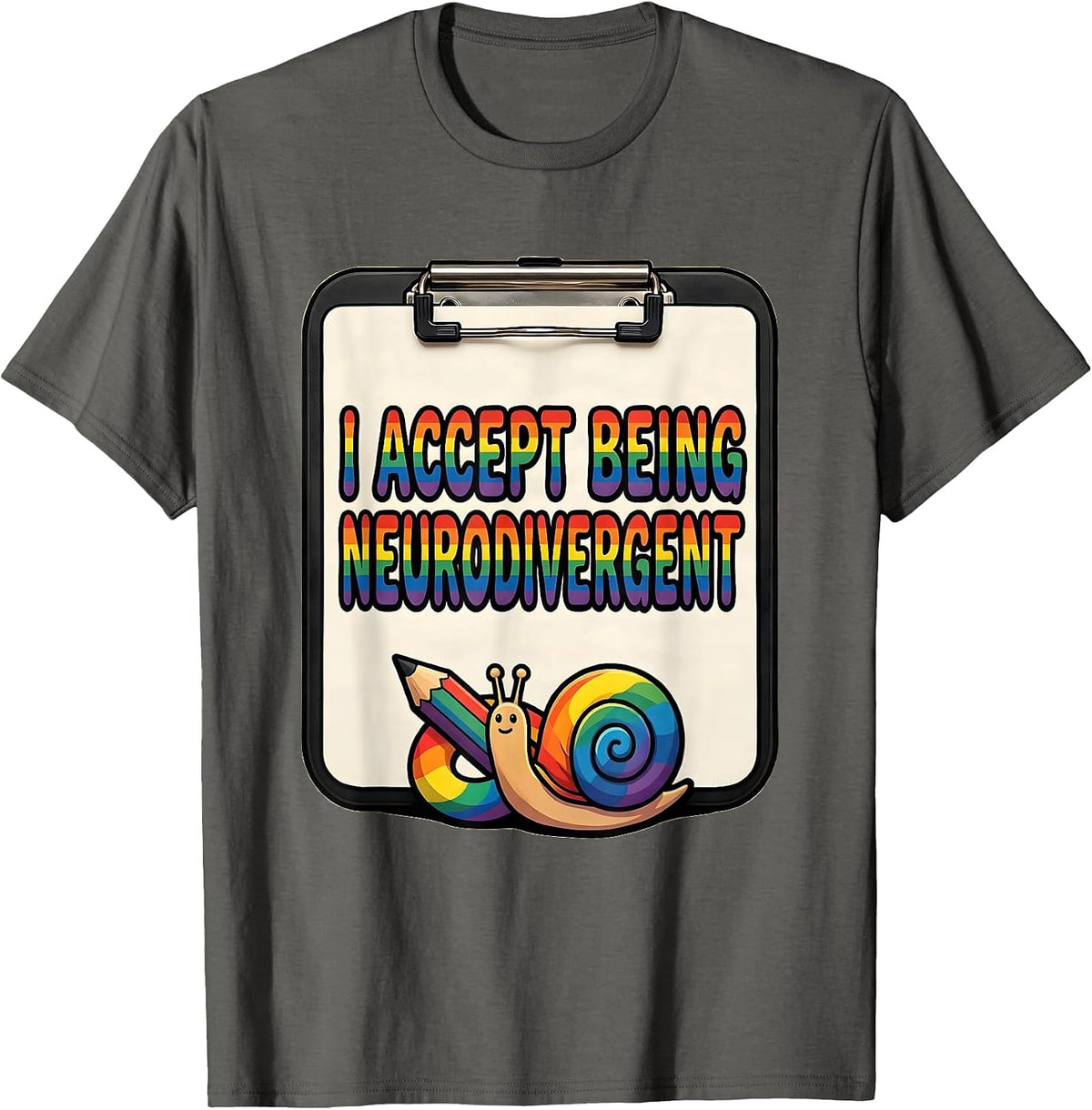 Men's I Accept Being Neurodivergent Funny Neurodiversity T-Shirt - Asphalt Grey