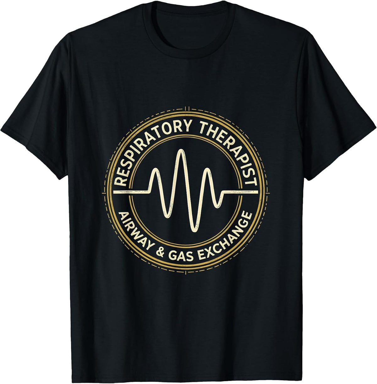 Men's Respiratory Therapist Airway & Gas Exchange Professional T-Shirt - Black