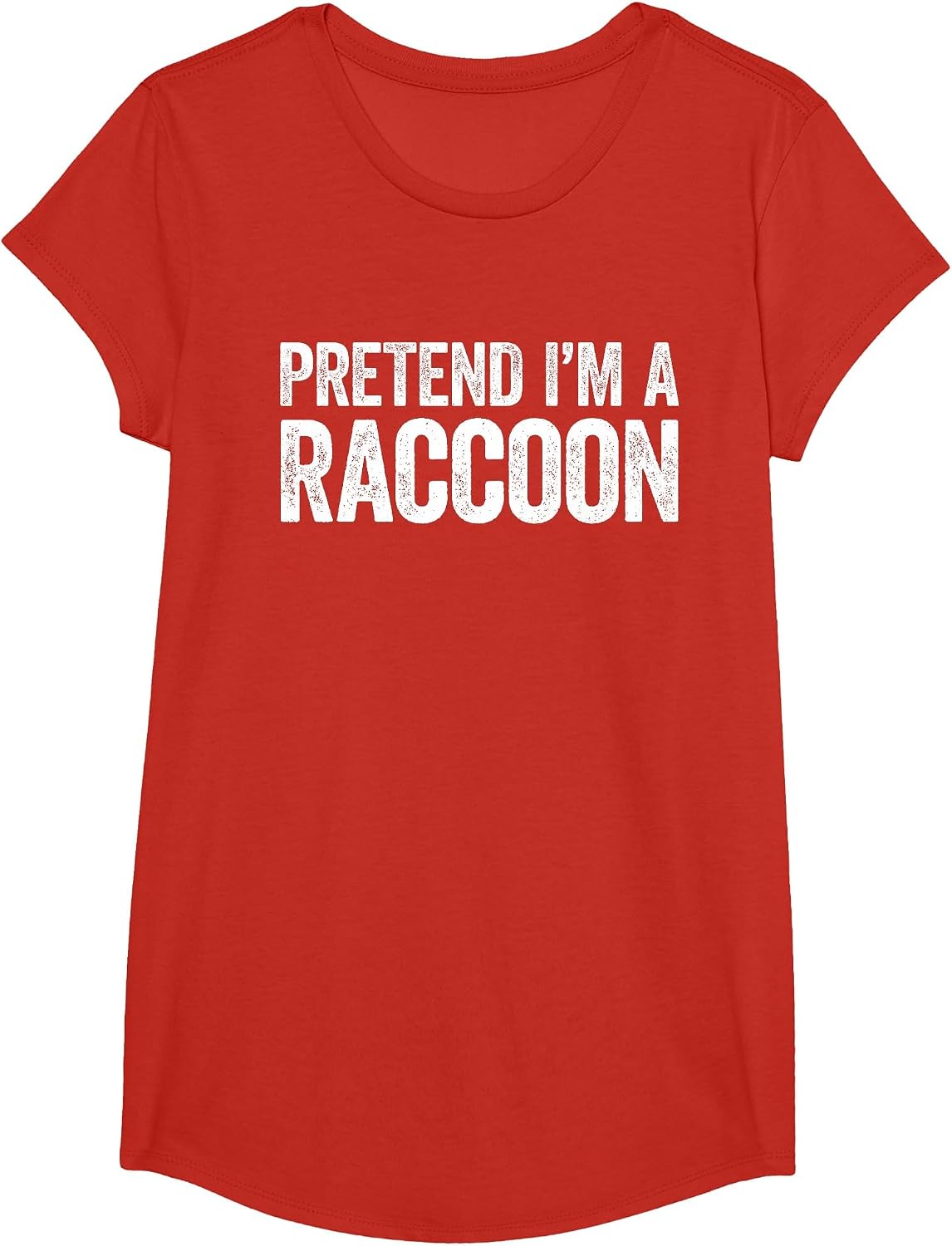 Pretend I'm A Racoon Shirt Adult Kids Men Women Costume T-Shirt - Girls Red