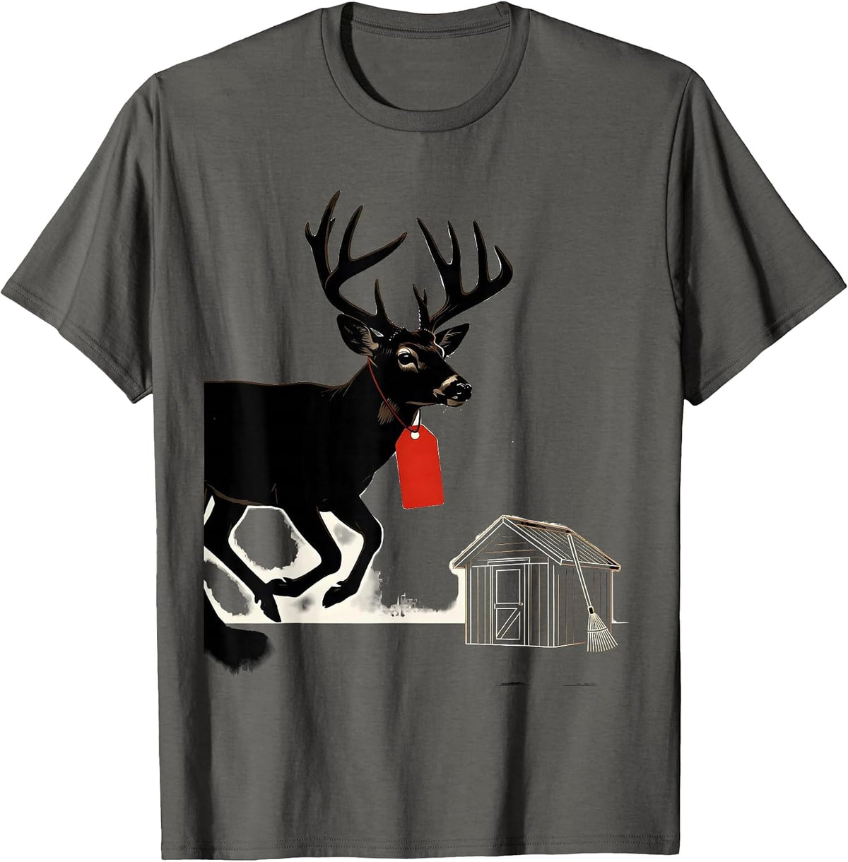 Whitetail Buck Hunting Dad Humor Deer Hunter Gift T-Shirt - Asphalt Grey
