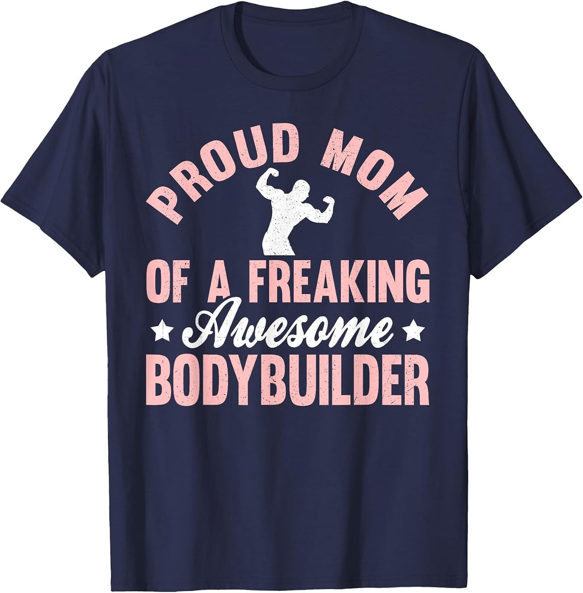 Bodybuilder Bodybuilding Pumping Weight Lifting Mom Mother T-Shirt - Navy Blue