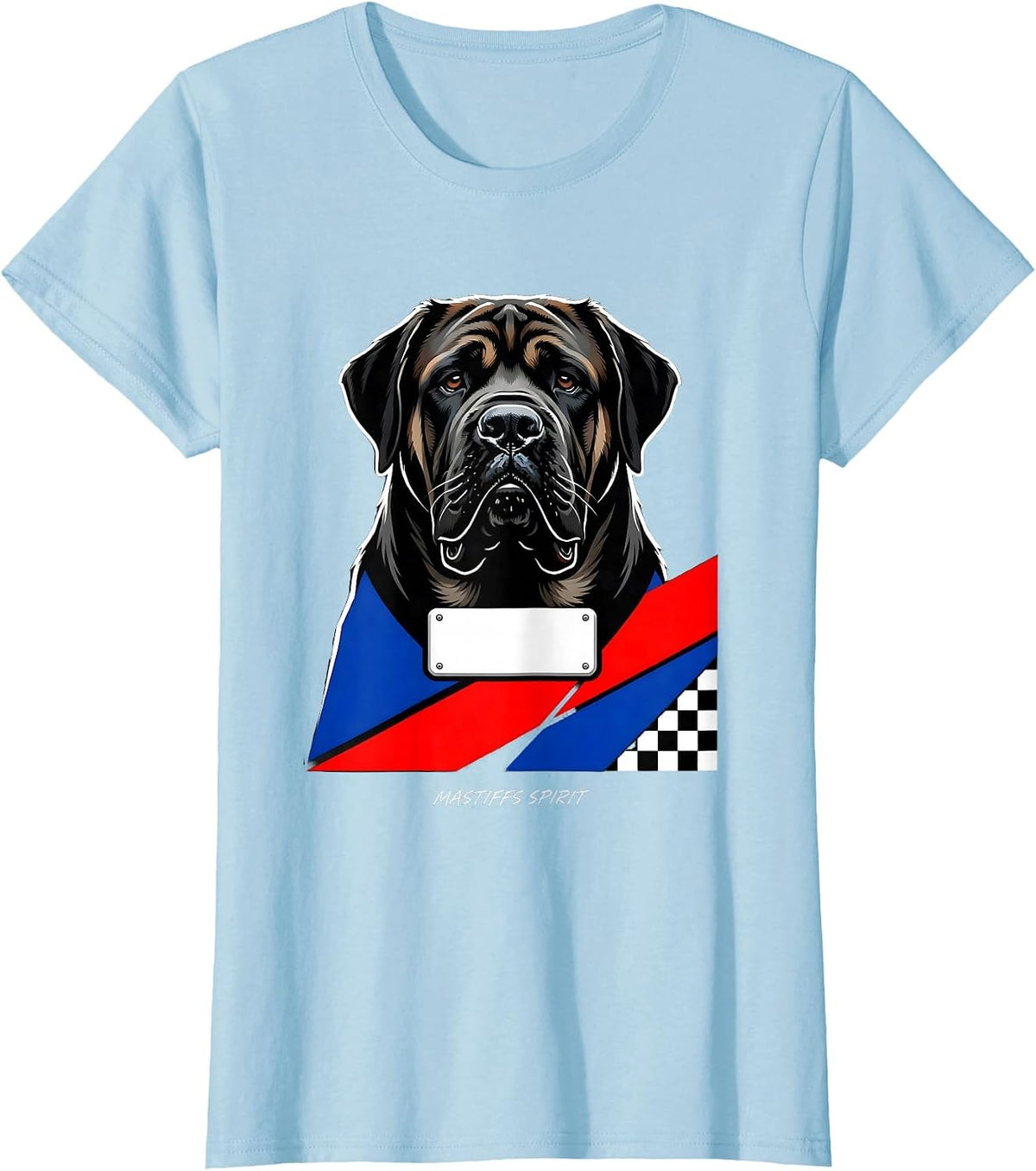 Women's Mastiffs Spirit Racing Livery School Mascot Team Spirit Fan T-Shirt - Baby Blue