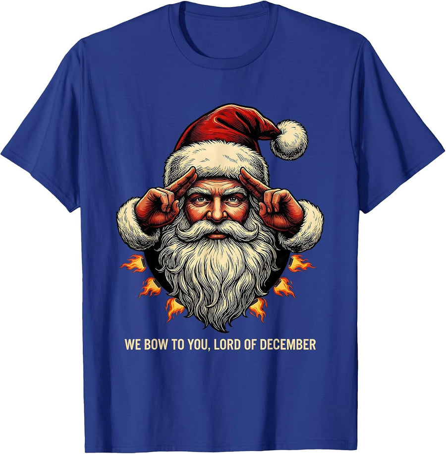 We Bow To You, Lord Of December Heavy Metal Rock Christmas T-Shirt - Royal Blue