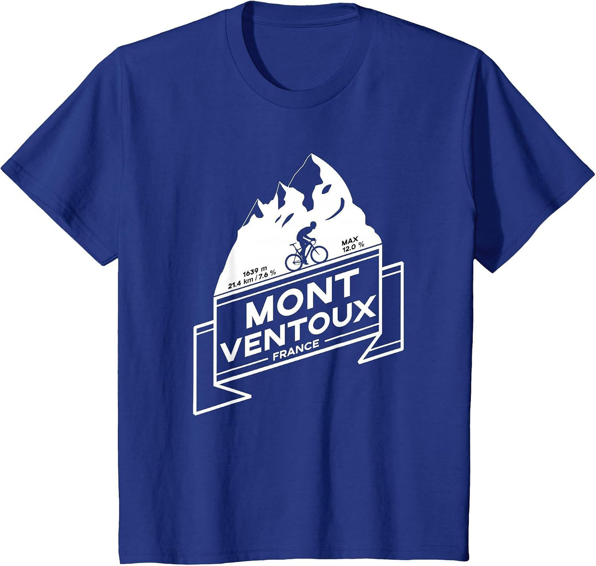 Mont Ventoux Road Cycling Climb T-Shirt T-Shirt - Royal Blue