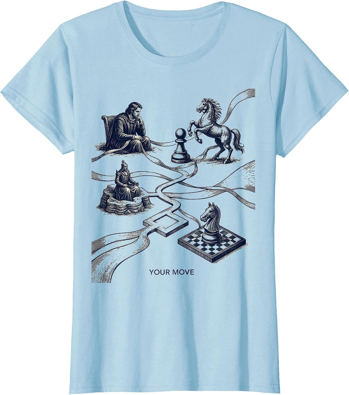 Your Move Chess Player Deadpan Humor Chess Lover Gift T-Shirt - Baby Blue