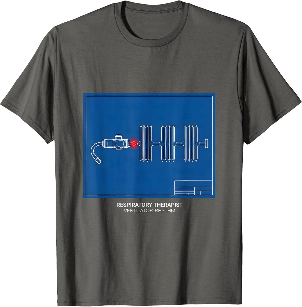 Men's Respiratory Therapist Ventilator Rhythm T-Shirt - Asphalt Grey
