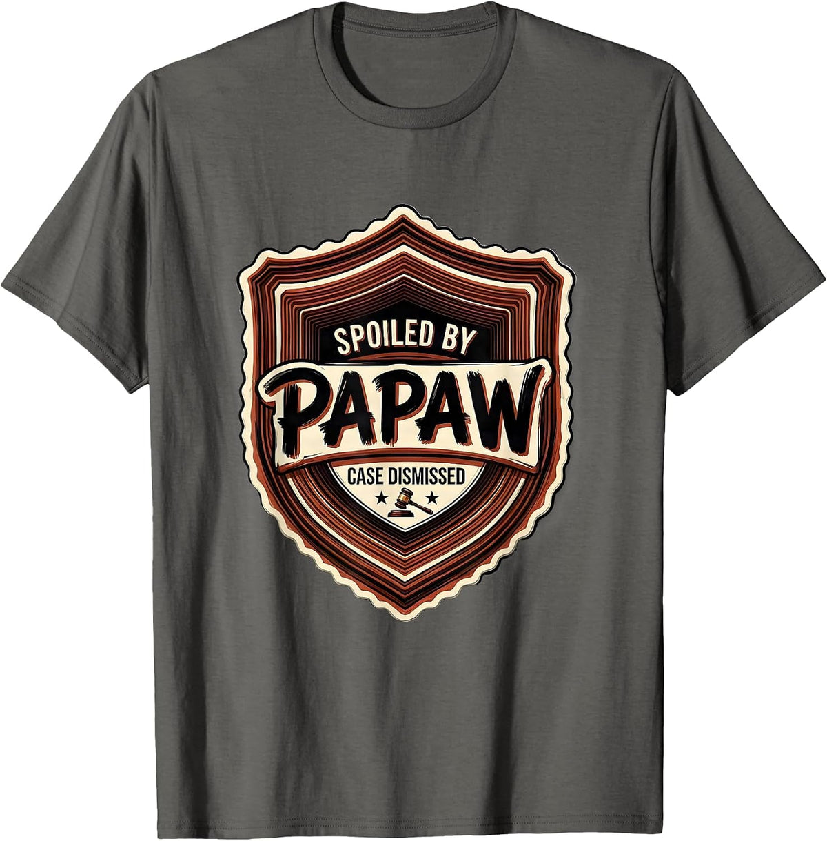 Spoiled By Papaw Case Dismissed Funny Grandchild Gift T-Shirt - Asphalt Grey