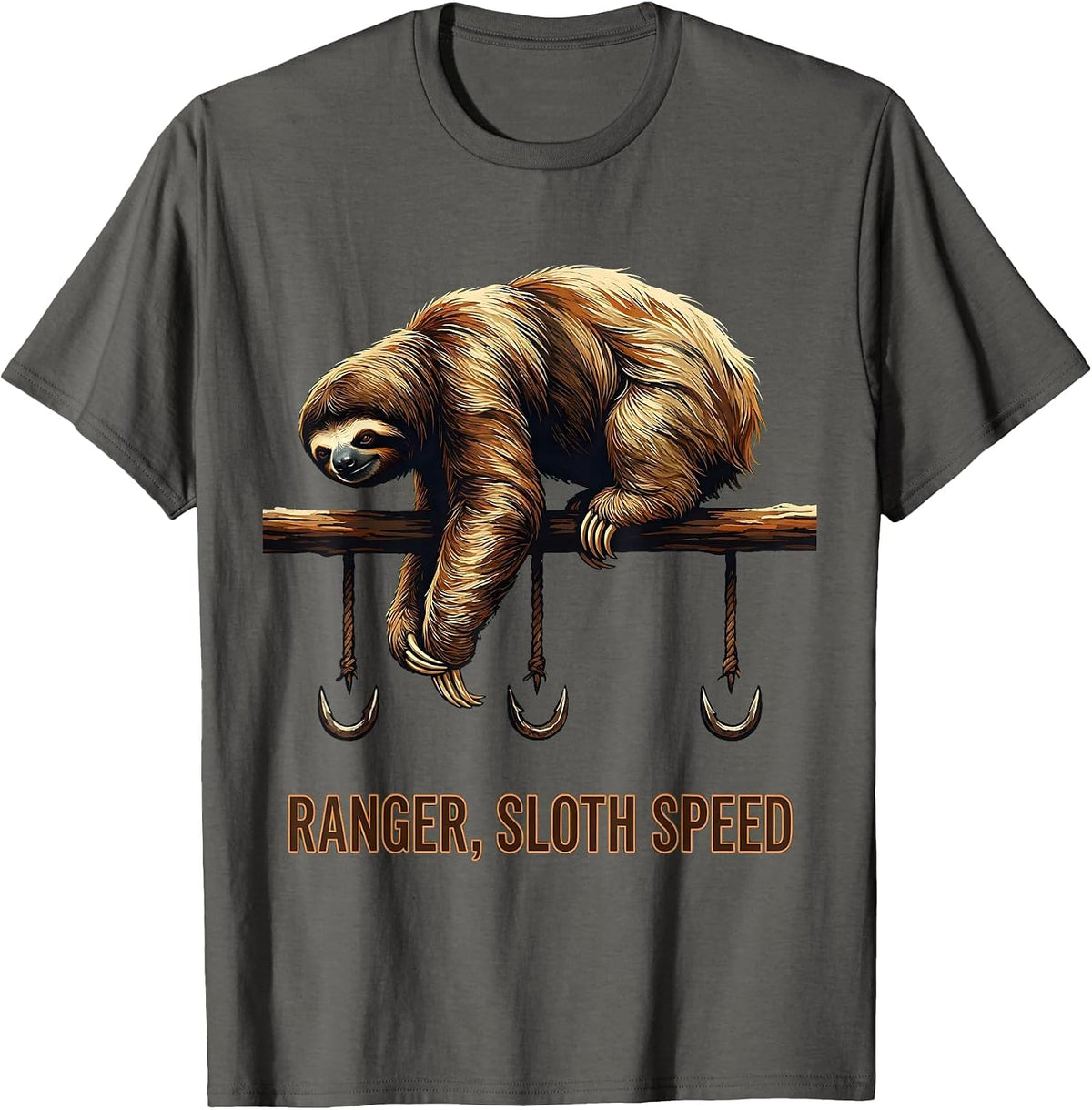 Ranger Sloth Speed Funny Sloth Lover Lazy Humor Gift T-Shirt - Asphalt Grey