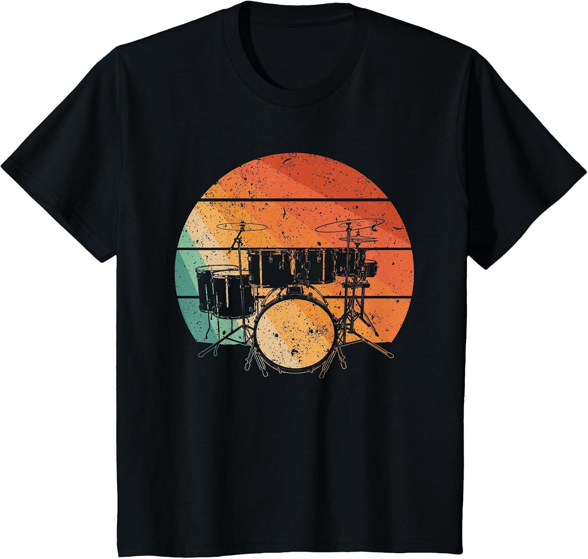 Cool Drummer Design for Men Women Drumming Drum Set Drummer T-Shirt - Black