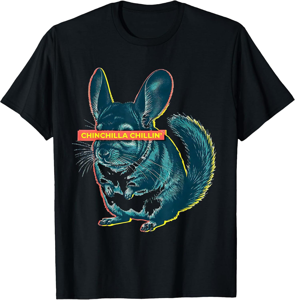 Men's Chinchilla Chillin' Funny Chinchilla Lover Pet Owner Humor T-Shirt - Black