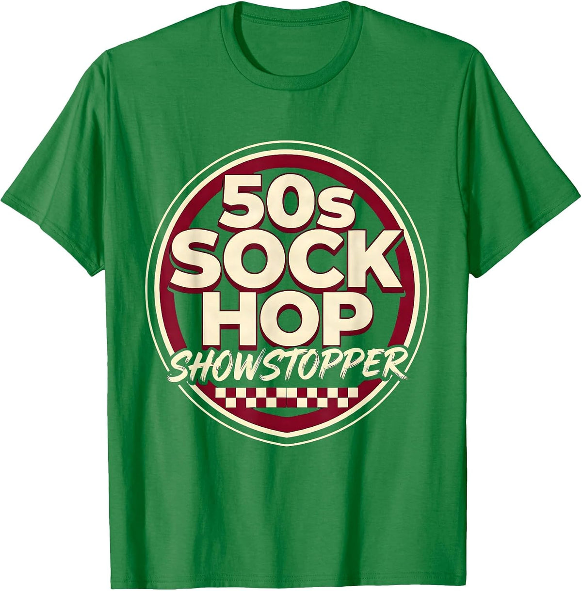 Men's 50s Sock Hop Showstopper Retro Vintage Rockabilly Greaser T-Shirt - Kelly Green