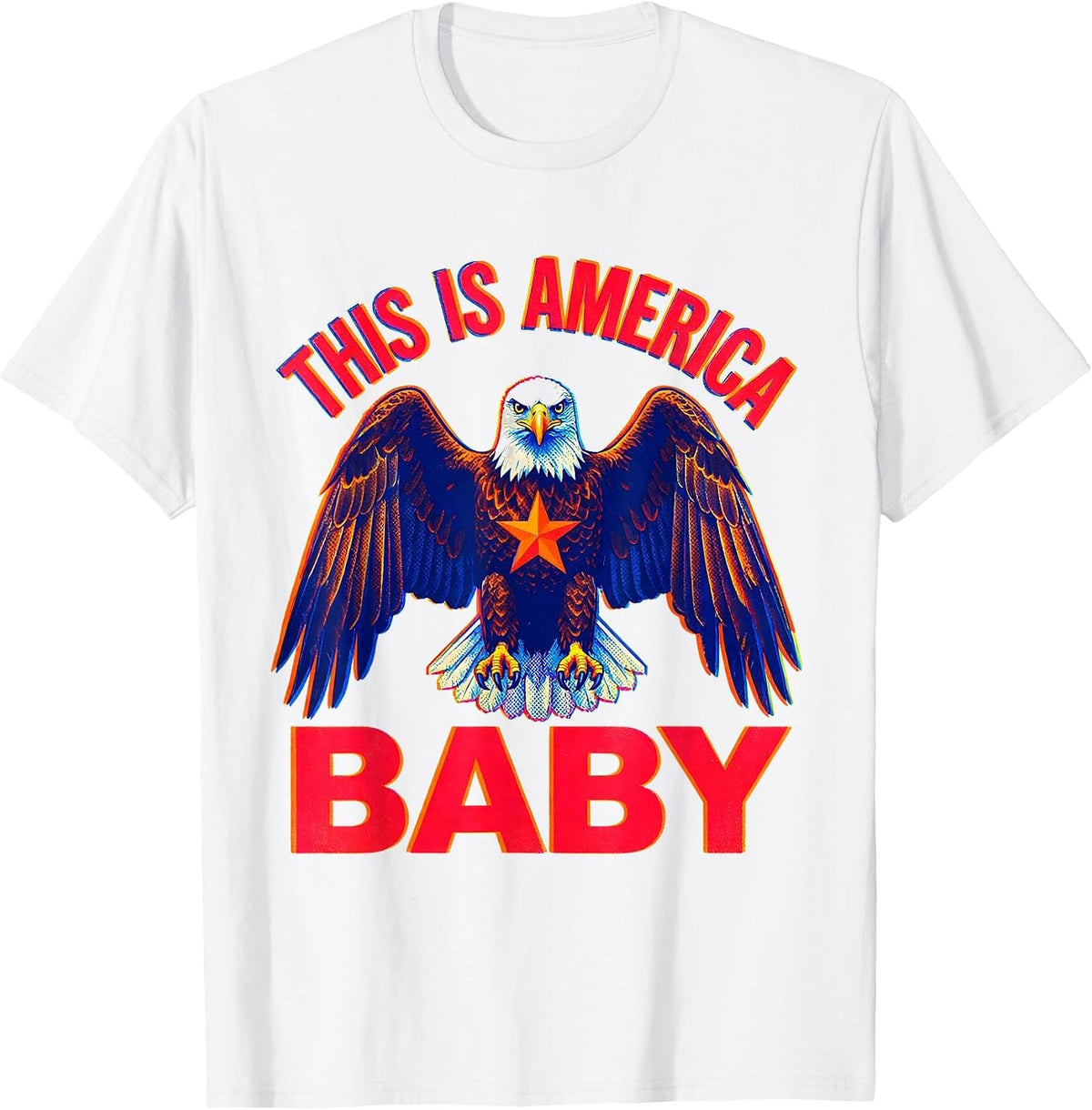 This Is America Baby Patriotic Graphic Design T-Shirt, Men, White, 3X-Large - As Pictured